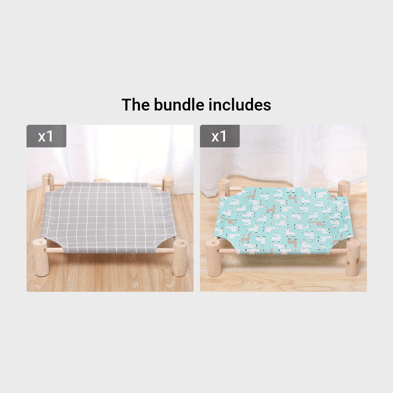 Wooden Cat Hammock Bed with Canvas Mat - Sturdy and Comfortable