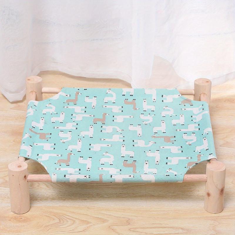 Wooden Cat Hammock Bed with Canvas Mat - Sturdy and Comfortable