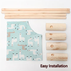 Wooden Cat Hammock Bed with Canvas Mat - Sturdy and Comfortable
