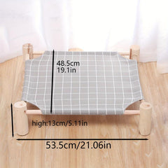 Wooden Cat Hammock Bed with Canvas Mat - Sturdy and Comfortable