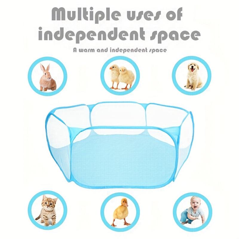 Portable Pet Playpen Foldable Mesh Fence for Dogs Cats Small Animals
