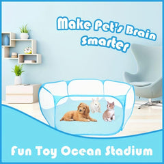 Portable Pet Playpen Foldable Mesh Fence for Dogs Cats Small Animals
