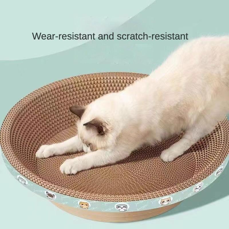 Oval Shaped Cat Scratching Board Bed Nest Durable & Wear Resistant