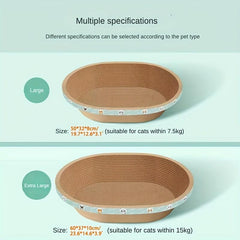 Oval Shaped Cat Scratching Board Bed Nest Durable & Wear Resistant