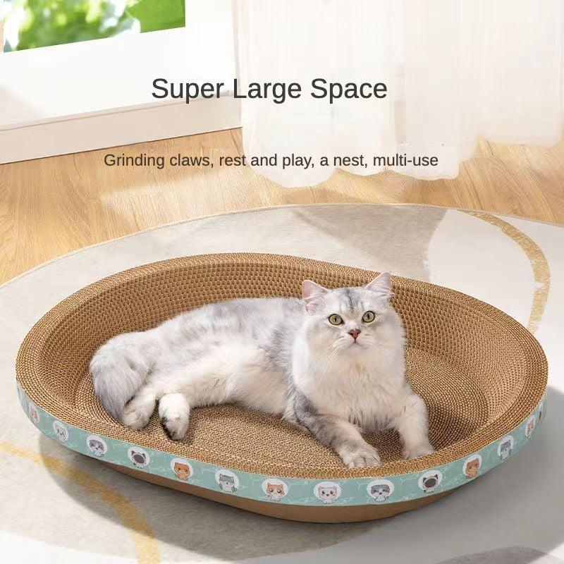 Oval Shaped Cat Scratching Board Bed Nest Durable & Wear Resistant