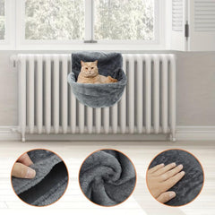 Cat Plush Radiator Bag Hanging Bed Iron Frame Warm Hammock Style Home Cradle