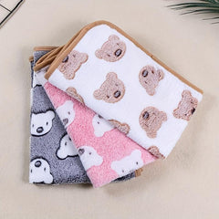 Cozy Cartoon Bear Pet Blanket for Indoor Sleeping