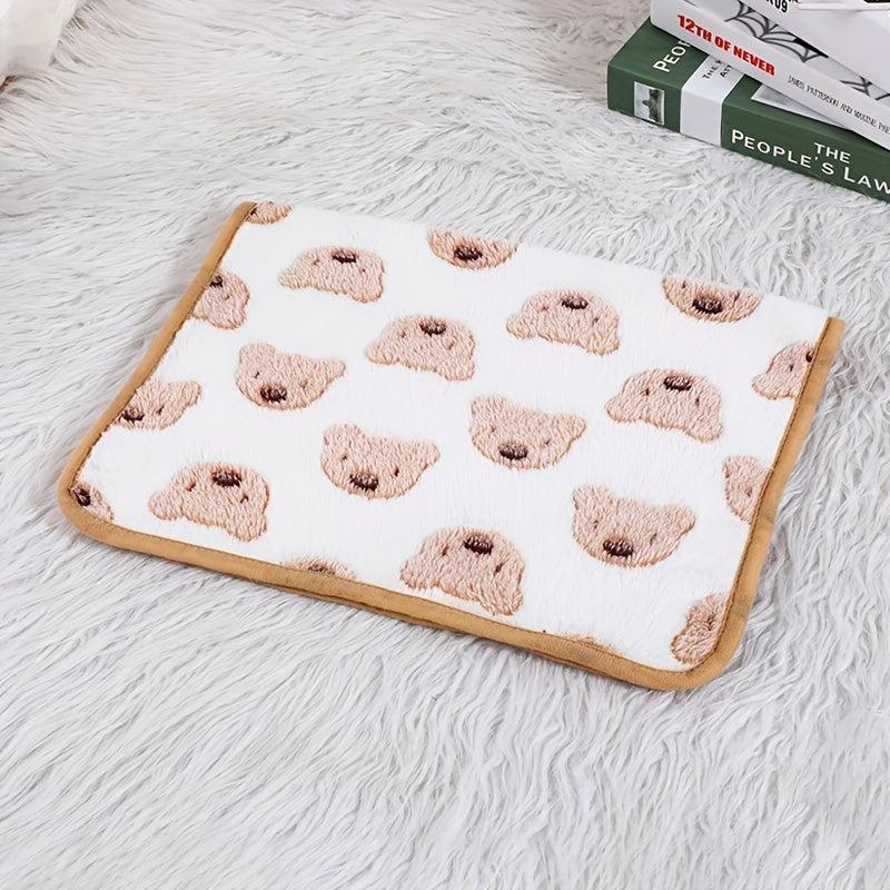Cozy Cartoon Bear Pet Blanket for Indoor Sleeping