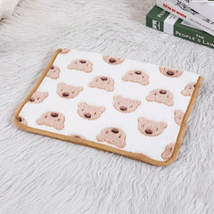 Cozy Cartoon Bear Pet Blanket for Indoor Sleeping