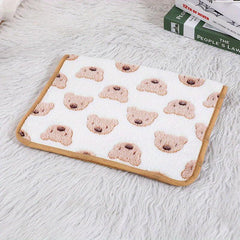 Cozy Cartoon Bear Pet Blanket for Indoor Sleeping
