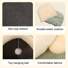 Soft Cat Bed for Kittens & Small Dogs Washable Lounger Cushion