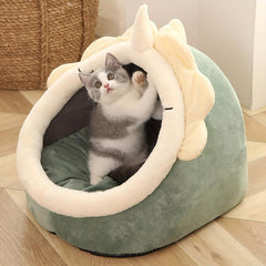 Soft Cat Bed for Kittens & Small Dogs Washable Lounger Cushion