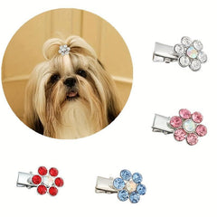 Flower Dog Hair Clip Puppy Hairpin Dog Hair Accessories