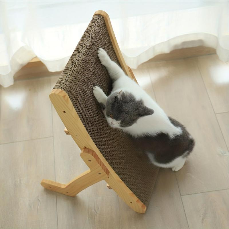 Cat Scratch Board Solid Wood Cat Bed Vertical Cat Scratcher