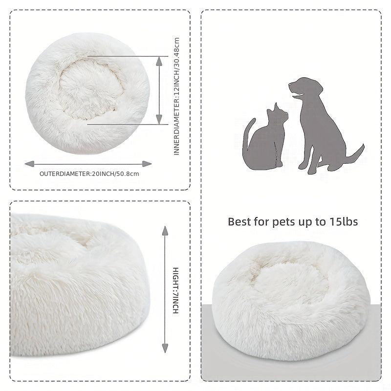 Washable Indoor Cat Bed Soft Plush Pet Mat Waterproof Bottom