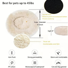 Washable Indoor Cat Bed Soft Plush Pet Mat Waterproof Bottom