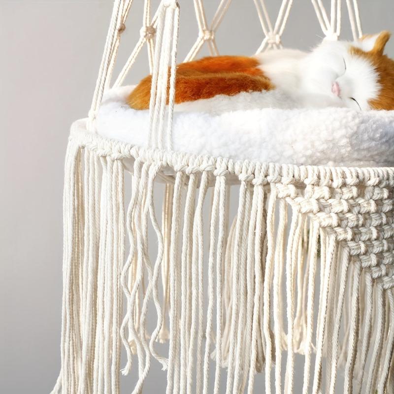 Handwoven Cat Nest Hammock Basket for Small Dog and Cat Hanging Cat Hammock Bed