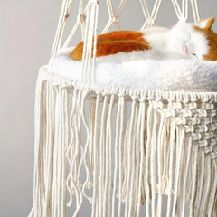 Handwoven Cat Nest Hammock Basket for Small Dog and Cat Hanging Cat Hammock Bed