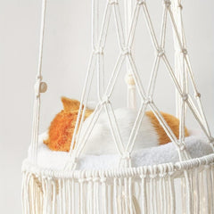 Handwoven Cat Nest Hammock Basket for Small Dog and Cat Hanging Cat Hammock Bed