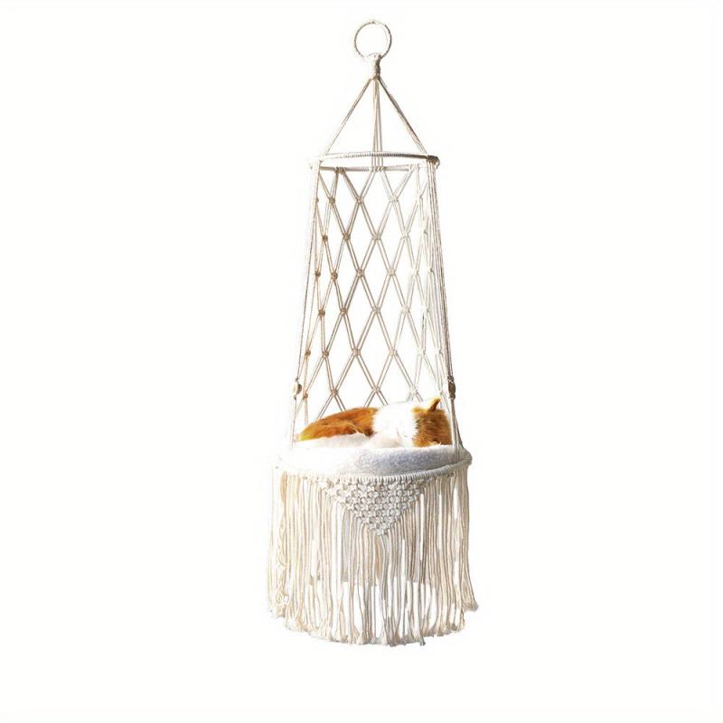 Handwoven Cat Nest Hammock Basket for Small Dog and Cat Hanging Cat Hammock Bed