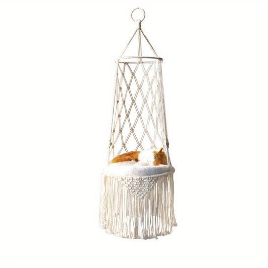 Handwoven Cat Nest Hammock Basket for Small Dog and Cat Hanging Cat Hammock Bed