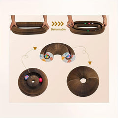 Interactive Cat Scratch Board & Ball Toy - Foldable Scratching Mat