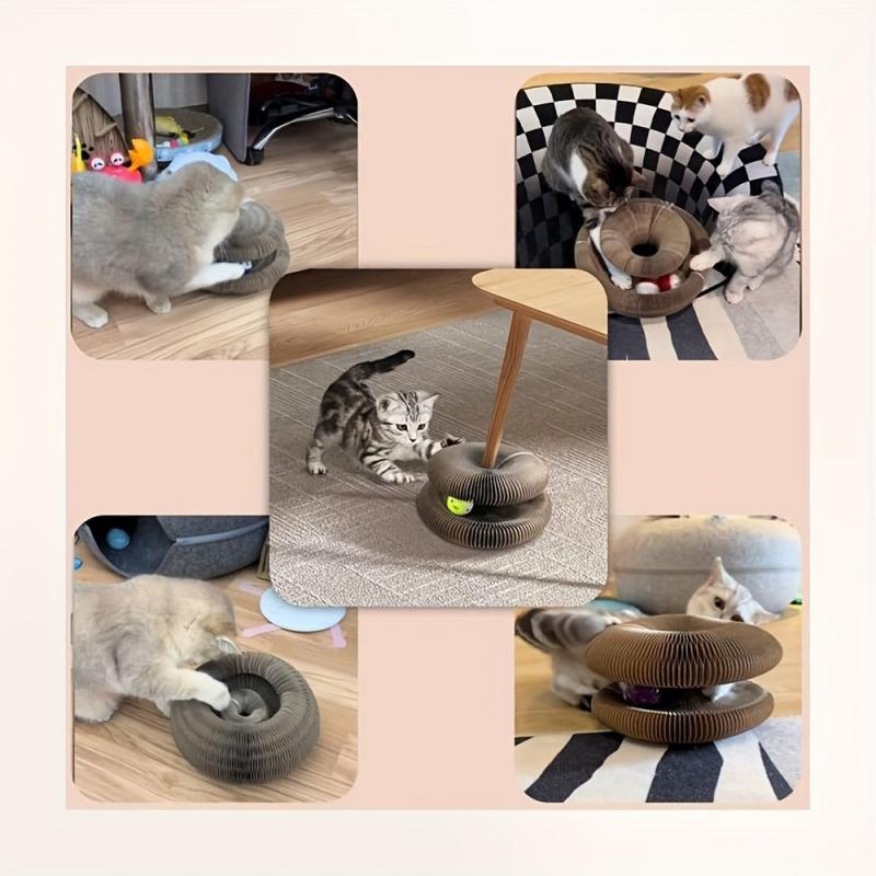 Interactive Cat Scratch Board & Ball Toy - Foldable Scratching Mat