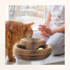 Interactive Cat Scratch Board & Ball Toy - Foldable Scratching Mat