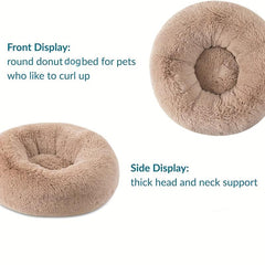 Soft Deep Sleep Plush Round Pet Bed Winter Warm Dog Sleeping Bed