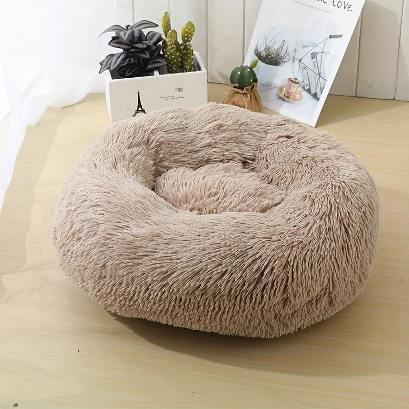 Soft Deep Sleep Plush Round Pet Bed Winter Warm Dog Sleeping Bed