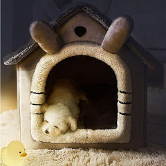Winter Warm Dog House Cartoon Four Seasons Universal Pet Bed Cat Nest