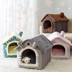 Winter Warm Dog House Cartoon Four Seasons Universal Pet Bed Cat Nest