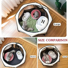 Portable Pet Playpen With Mesh Window For Cats And Dogs