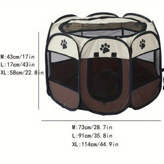 Portable Pet Playpen With Mesh Window For Cats And Dogs