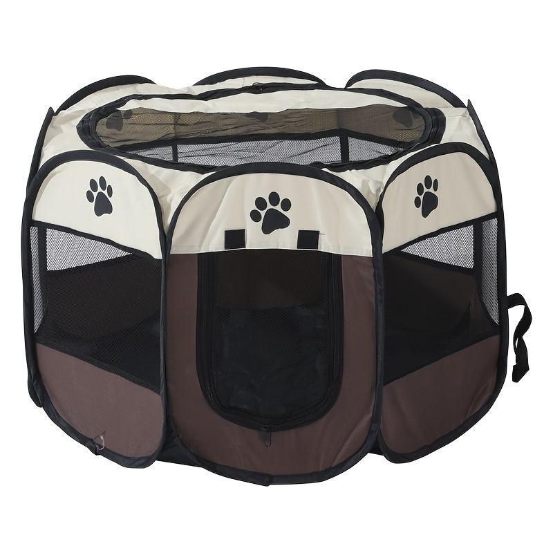 Portable Pet Playpen With Mesh Window For Cats And Dogs
