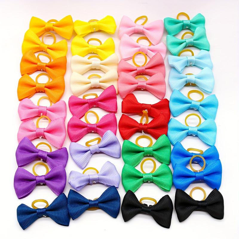 30pcs Pet Hair Accessories Solid Hair Ties for Dogs & Cats