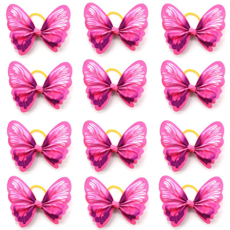10pcs Elastic Butterfly Decor Rubber Band for Dogs