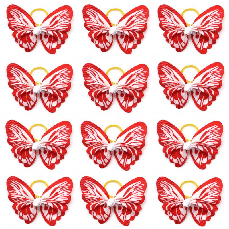 10pcs Elastic Butterfly Decor Rubber Band for Dogs