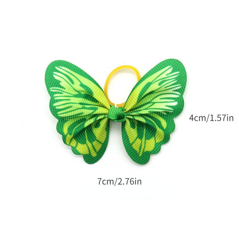 10pcs Elastic Butterfly Decor Rubber Band for Dogs