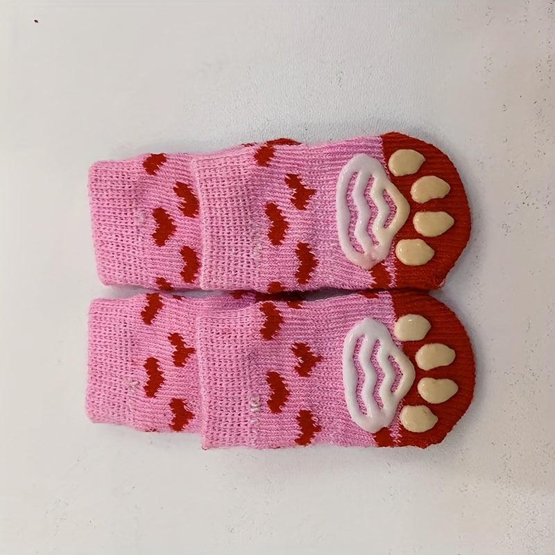 Non Slip Cartoon Cat Socks for Indoor & Outdoor Pet Wear