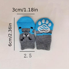 Non Slip Cartoon Cat Socks for Indoor & Outdoor Pet Wear