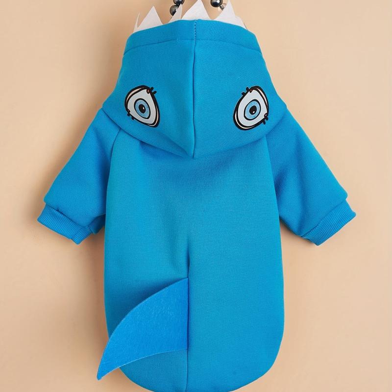 Cartoon Shark Pet Hoodie Dog Warm Clothes