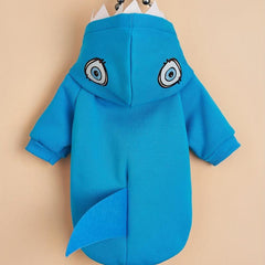 Cartoon Shark Pet Hoodie Dog Warm Clothes