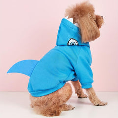 Cartoon Shark Pet Hoodie Dog Warm Clothes