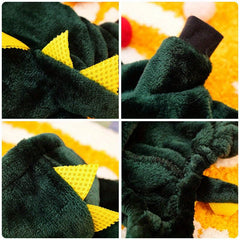 Dinosaur Pet Thickened Fleece Hoodie for Dog Winter Clothes