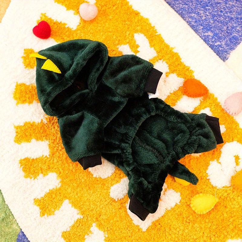 Dinosaur Pet Thickened Fleece Hoodie for Dog Winter Clothes
