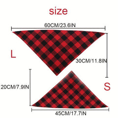 Christmas Pet Saliva Towel Plaid Neck Bib For Holiday Party