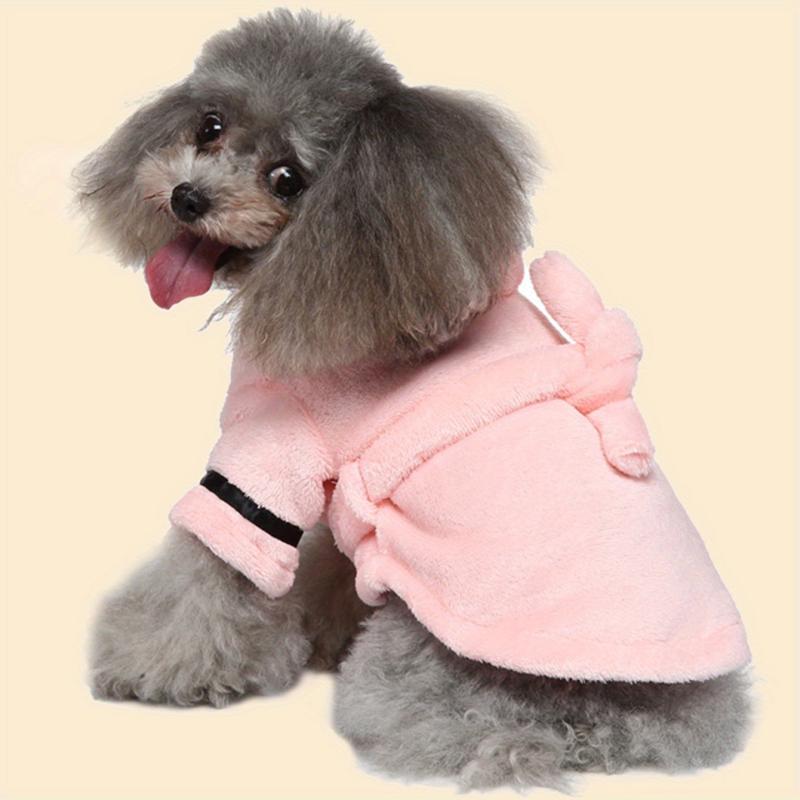 Absorbent Pet Bathrobe with Hood Quick Drying Dog Bath Towel
