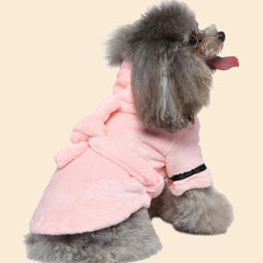 Absorbent Pet Bathrobe with Hood Quick Drying Dog Bath Towel