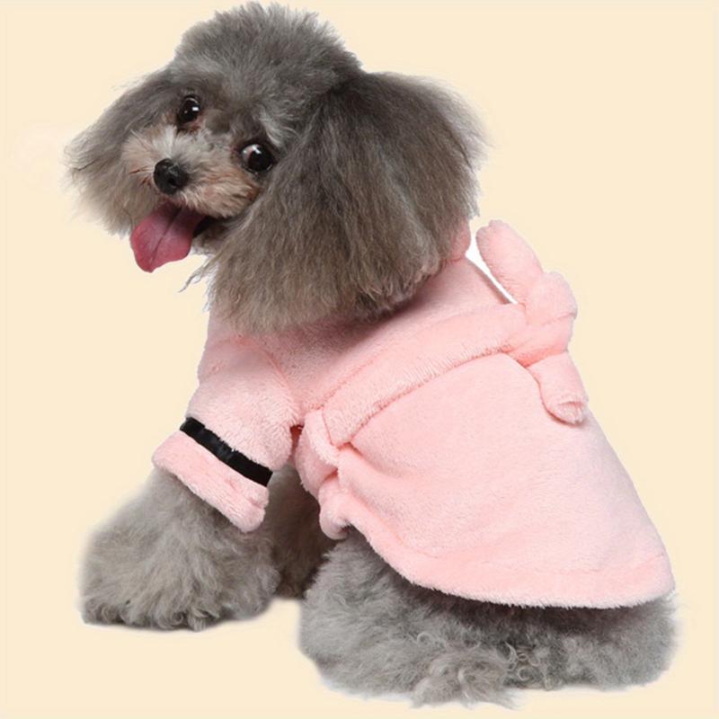 Absorbent Pet Bathrobe with Hood Quick Drying Dog Bath Towel